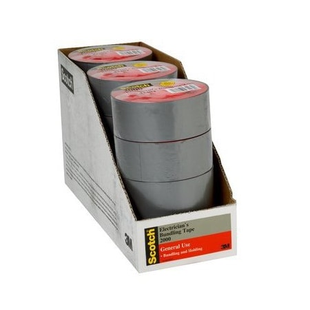 3M Scotch Electricians Duct Tape 2000, 2 In X 50 Yds, 12 Roll Display 80611236862